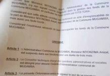 Bururi: l’admicom de Mugamba suspendu dans ses fonctions